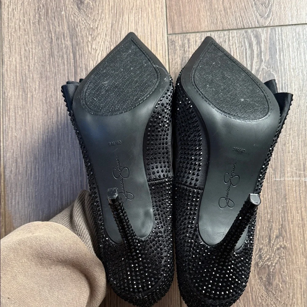 Jessica Simpson 9 Elegant Black Bow Women Shoes - Picture 8 of 9